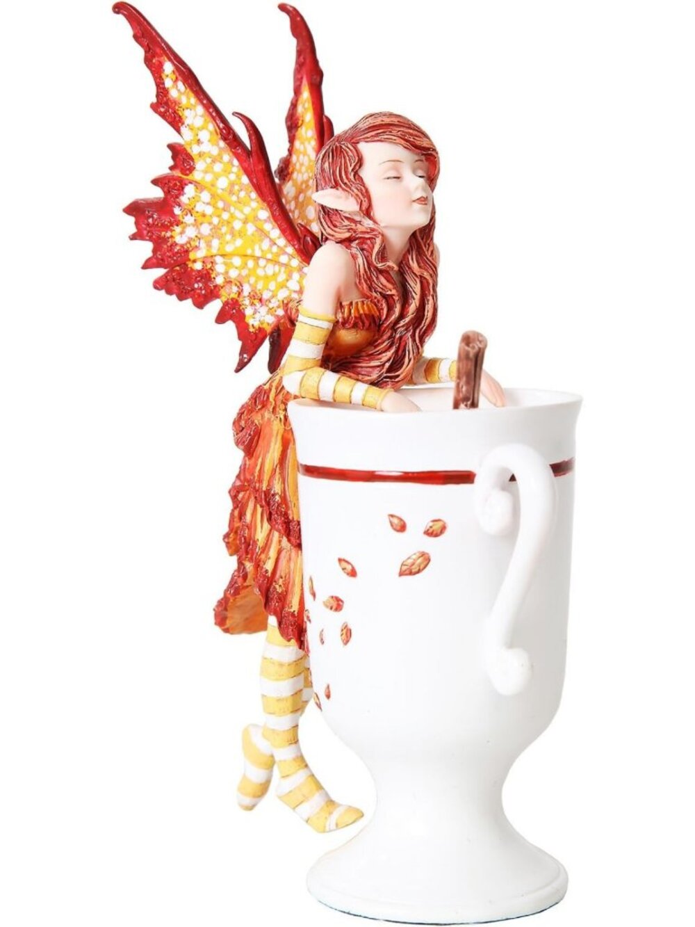 Charming 6.25" Cider Fairy Figurine with Mug & Cinnamon Stick - Whimsical Decor